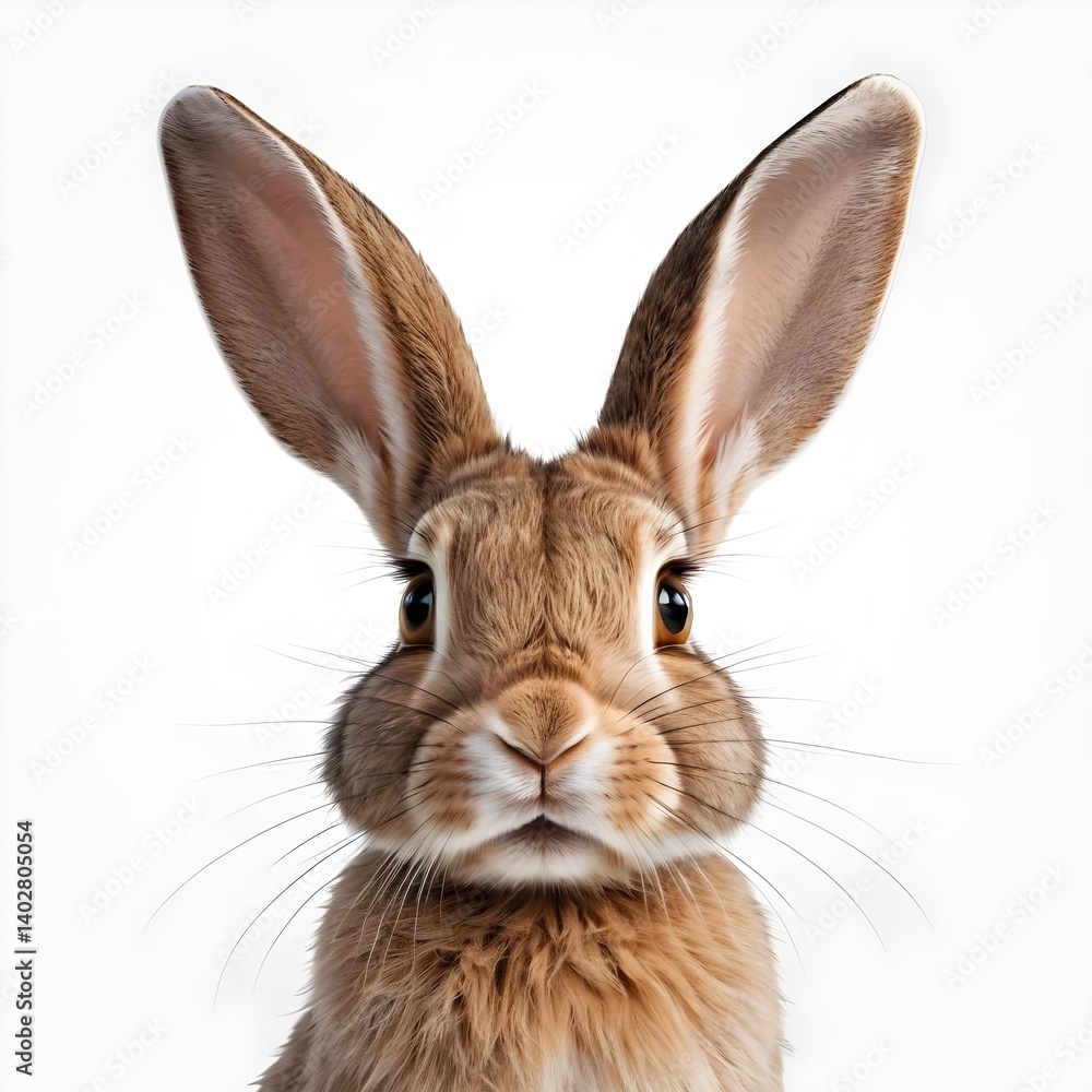 Fototapeta premium Close-up Portrait of a Cute Brown Rabbit