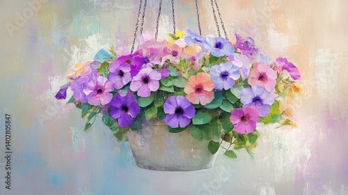 Wallpaper Mural A colorful basket of flowers with a soft blurred background Torontodigital.ca