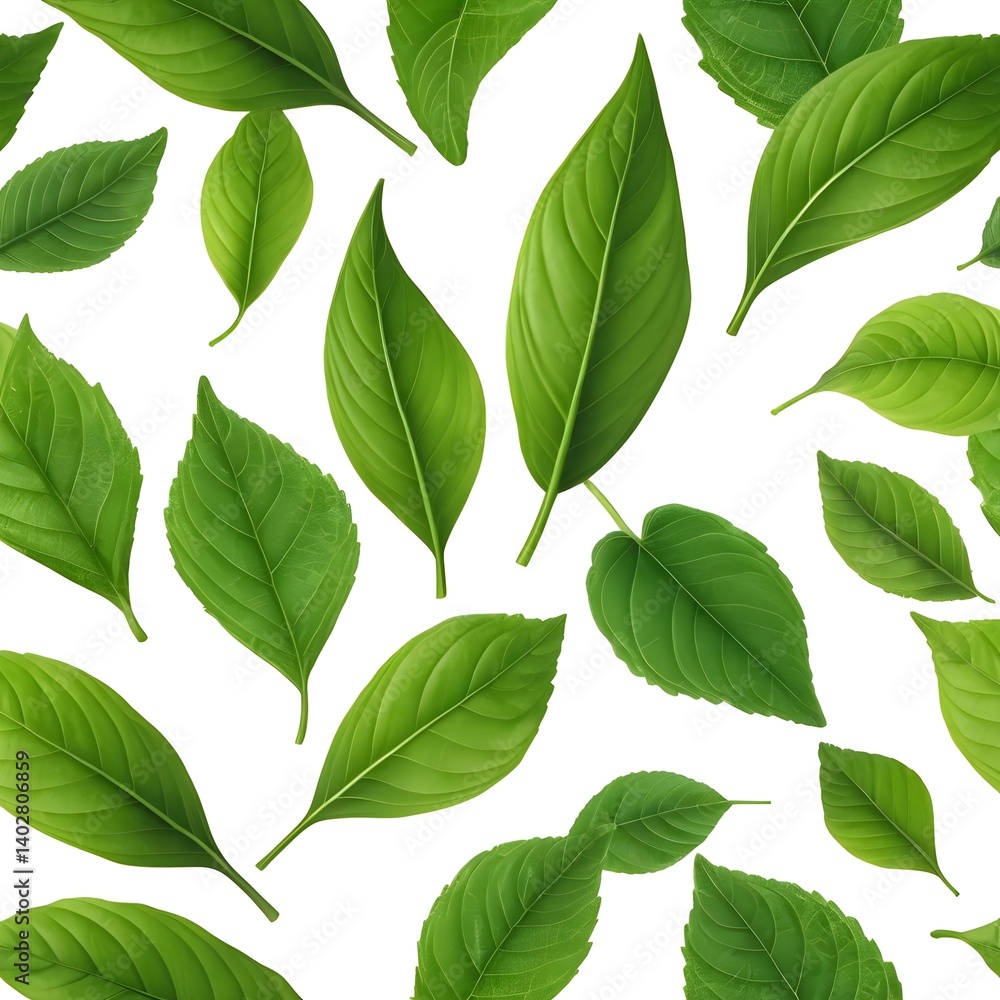 Fototapeta premium Floating Green Leaves