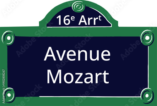 16e Arrt, Elegant Parisian Street Sign