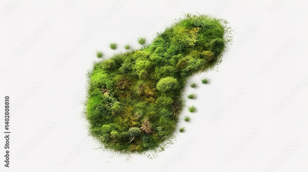 Fototapeta premium Environmental Awareness Green Moss Footprint