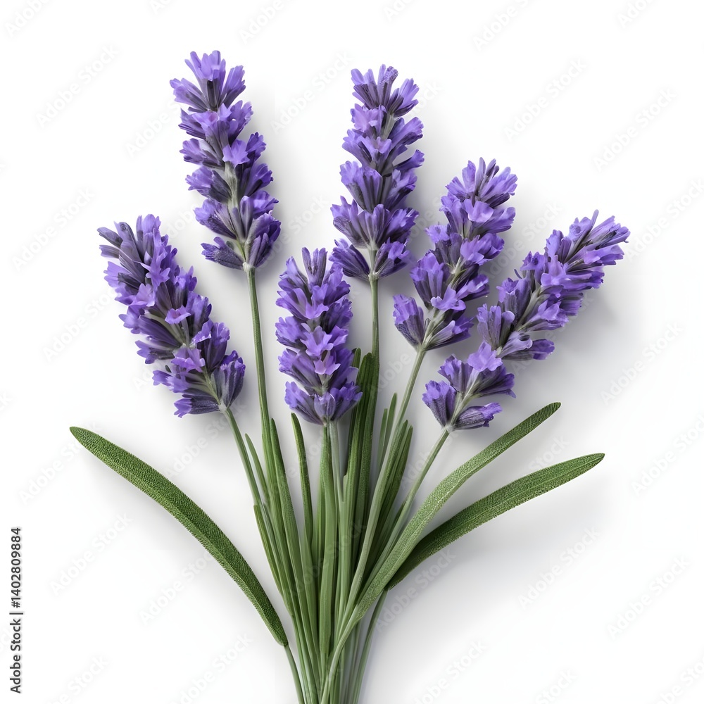 Obraz premium Lavender Flowers Bouquet, Top View
