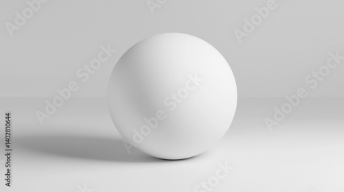 Obraz na płótnie A white sphere sits on a gray surface. w salonie