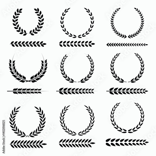 Laurel Wreath and Branch Vector Set