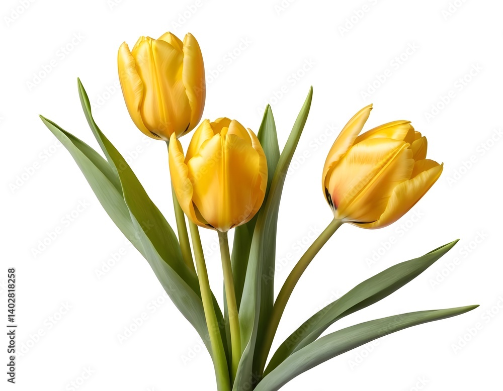 Fototapeta premium Three Yellow Tulips