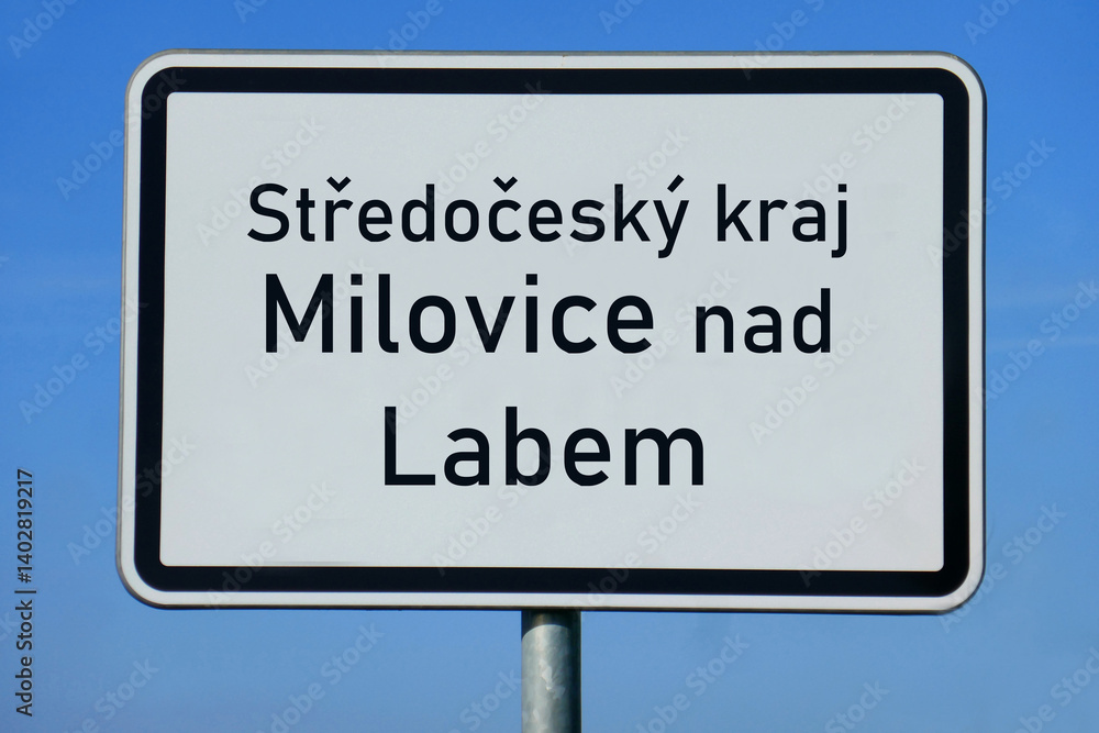 Ortsschild Středočeský kraj Milovice nad Labem Ortsschild Středočeský kraj Milovice nad Labem