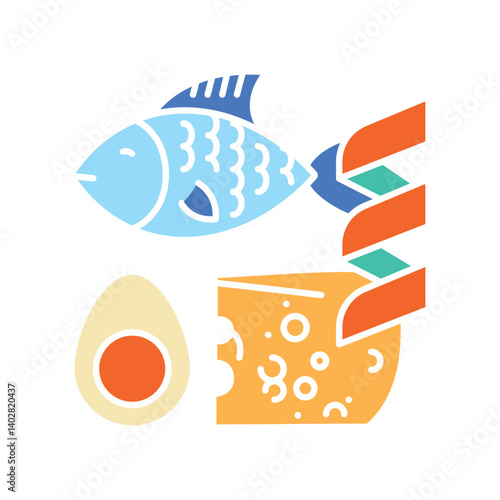 Proteins color line icon for digital and print projects.