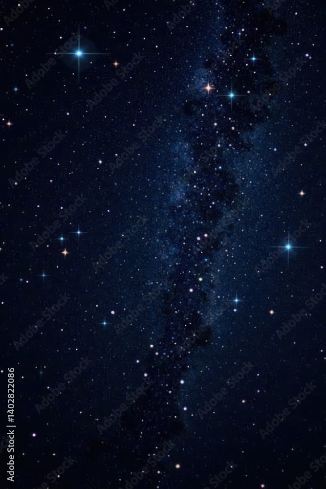 Fototapeta premium Sparkling starry expanse on a black background, featuring multiple shooting stars, cosmos, stars