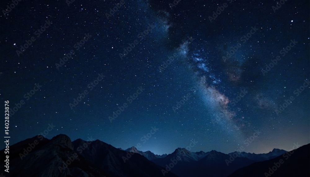 Obraz premium Dark starry night sky with twinkling stars on a black canvas, darksky, night, nebulae