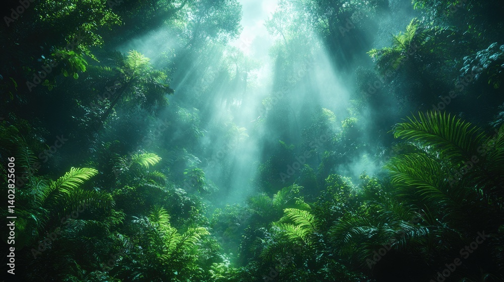 Lush Rainforest Sunlight