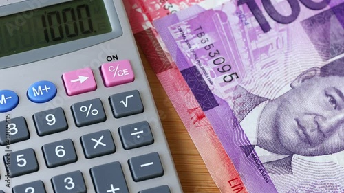 Philippines Money. Conversion of Philippine Pesos. Calculator, Economic Concept. Banking and Finance