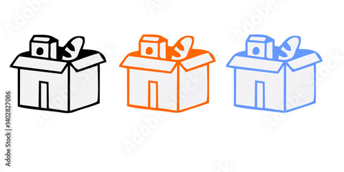 Food donation icon line style isolated on white background