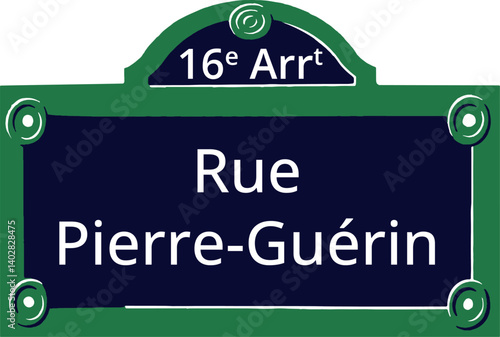 16e Arrt, Elegant Parisian Street Sign