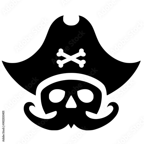 Pirate hat logo silhouette