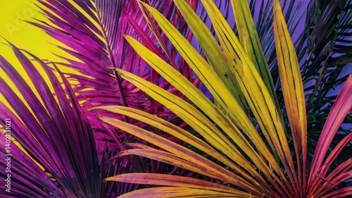 Bright neon background with yellow, pink, and purple colors