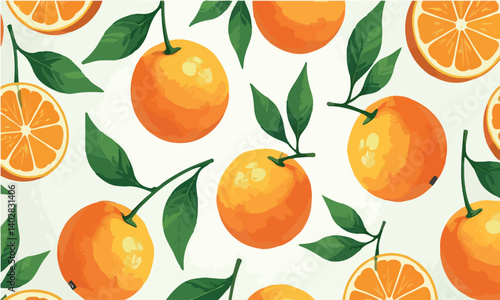 seamless pattern with oranges
