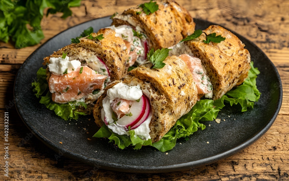 Delicious Smoked Salmon & Cream Cheese Bread Rolls Appetizer Delicious Smoked Salmon & Cream Cheese Bread Rolls Appetizer