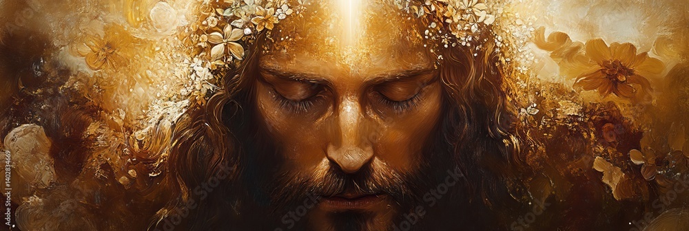 Portrait of a man with long hair in a golden light.