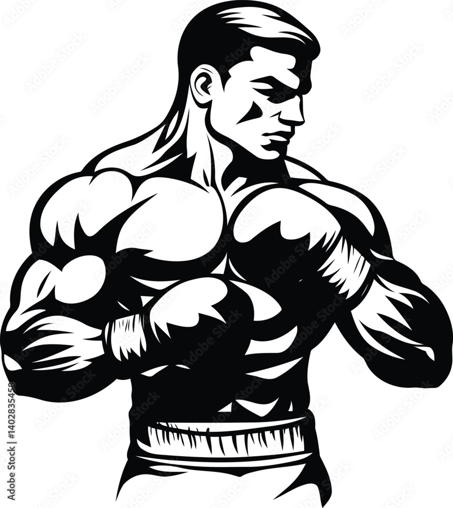 Fototapeta premium Gym vector illustration of a man 