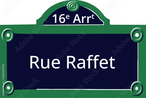16e Arrt, Elegant Parisian Street Sign