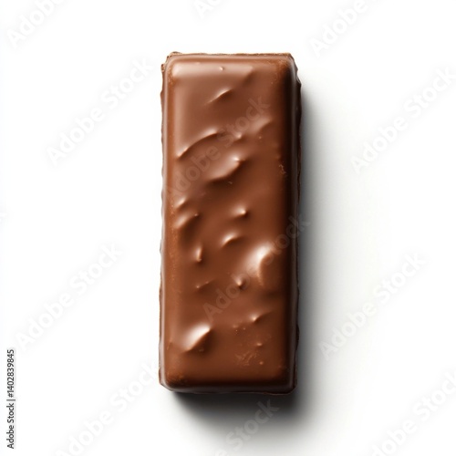 A smooth silky chocolate bar with a rich cocoa flavor, isolated white background, hyperrealism art style