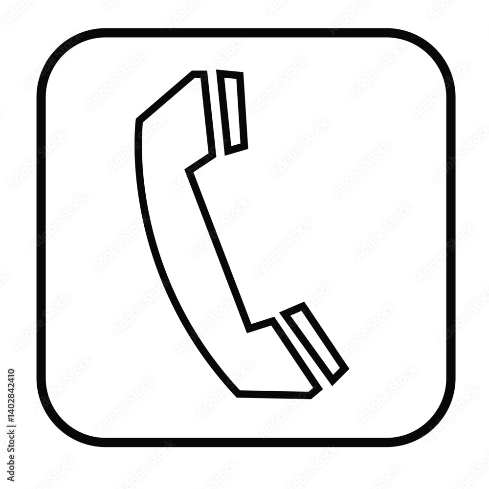 Cute cartoon hand drawn vector Telephone symbol icon outline. Cute cartoon hand drawn vector Telephone symbol icon outline.