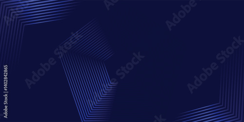 Dark blue background. Modern lines curves abstract presentation background. Luxury paper cut background