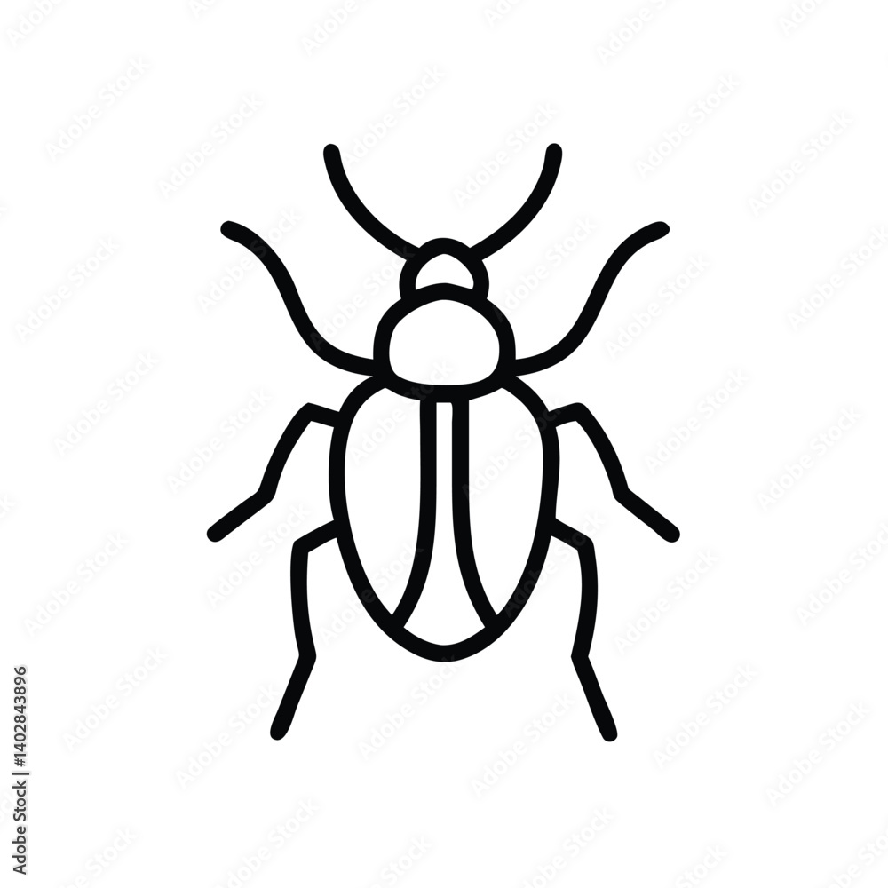 Minimalist Line Art Illustration Of An Insect Or Beetle On White Background Minimalist Line Art Illustration Of An Insect Or Beetle On White Background