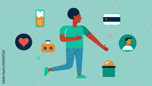 Stretch Reminder A series of simple frames showing a person receiving a reminder from their wearable to take breaks and stretch with visual prompts emphasizing healthy movements.