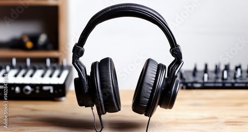 High-Quality Headphones on a Studio Desk