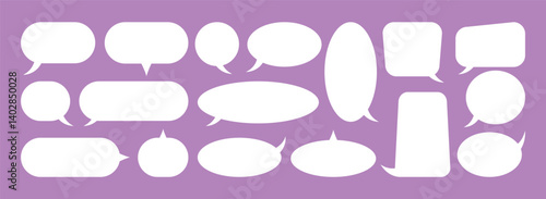 Set Of Speech Bubbles. Comic message comments conversation chat box collection