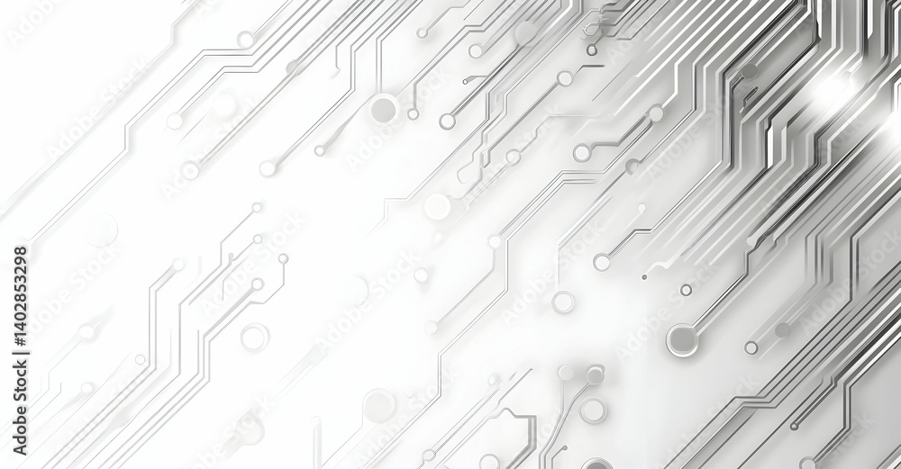 Vector white background with gray circuit board lines and patterns for technology or digital vector concept banner design Vector white background with gray circuit board lines and patterns for technology or digital vector concept banner design