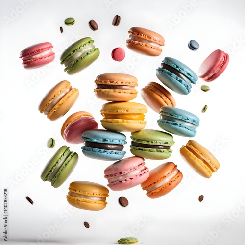 Wallpaper Mural Floating Macarons A Colorful Delight Torontodigital.ca