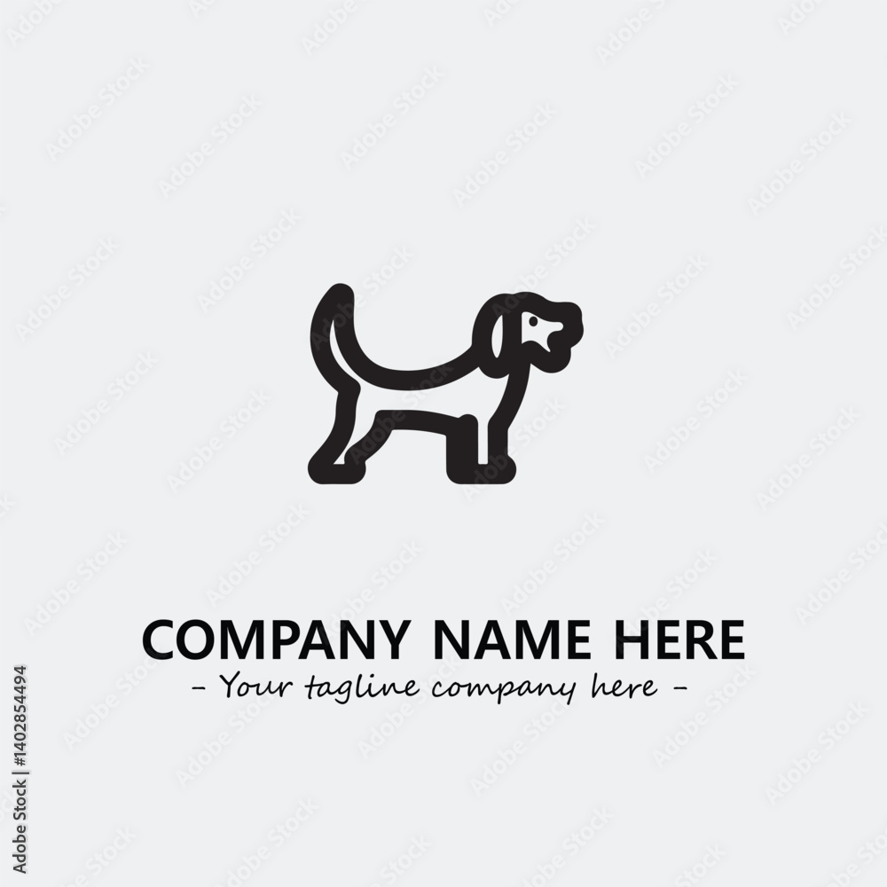 Dog illustration black and white for logo company vector image
Dog illustration black and white for logo company vector image