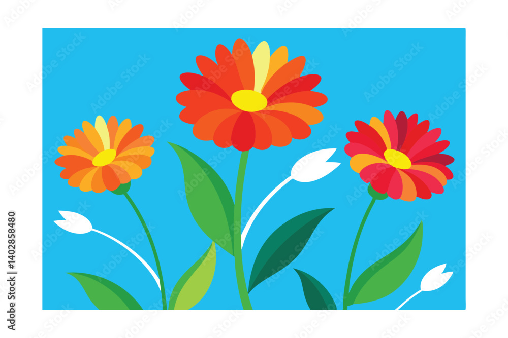 Naklejka premium set of colorful flowers