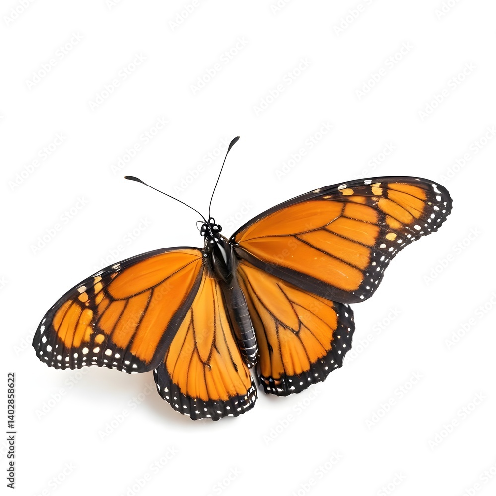 Naklejka premium Monarch Butterfly Isolated on White Background