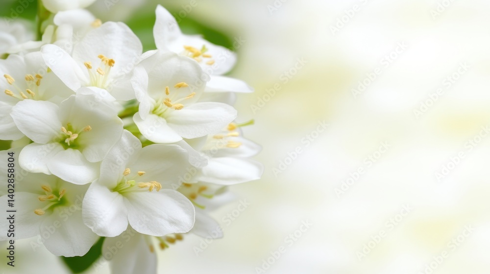 A close-up of white flowers with delicate petals and yellow stamen, set against a soft, blurred background, creating a serene and peaceful atmosphere. A close-up of white flowers with delicate petals and yellow stamen, set against a soft, blurred background, creating a serene and peaceful atmosphere.