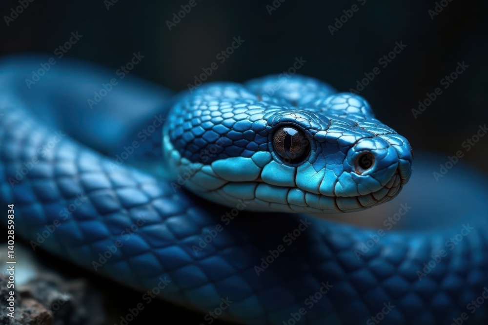 Blue viper snake's sharp head and pointed snout, textured scales, and piercing stare, snake species identification, venomous snake Blue viper snake's sharp head and pointed snout, textured scales, and piercing stare, snake species identification, venomous snake
