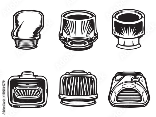Cold Air Intake Line Art Set