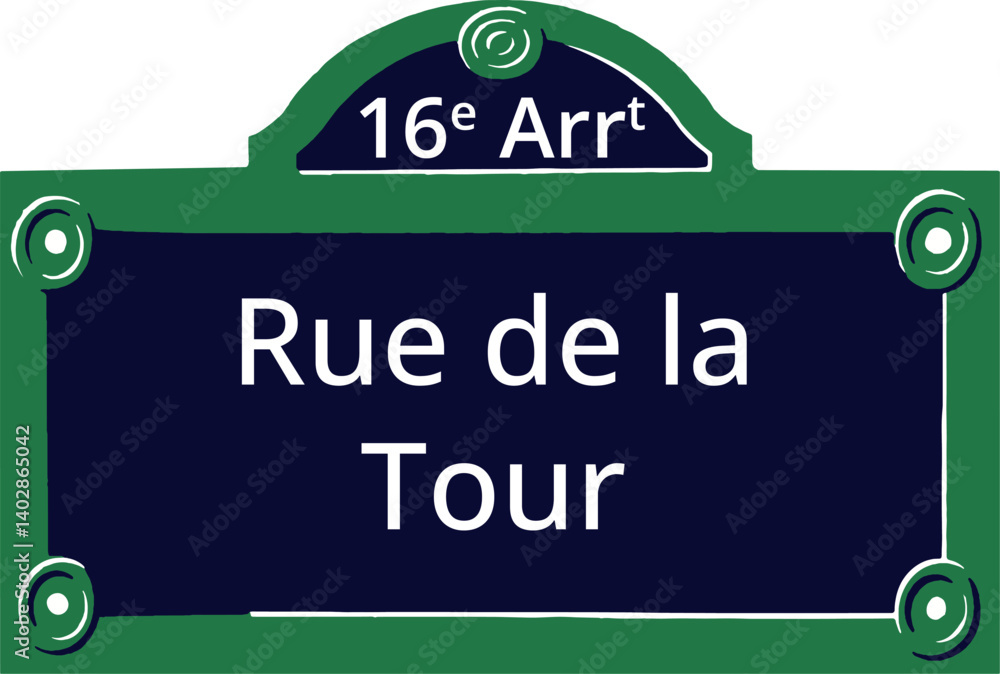 Obraz premium 16e Arrt, Elegant Parisian Street Sign