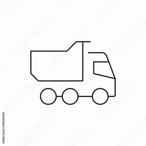 Mining dump truck icon vector sign