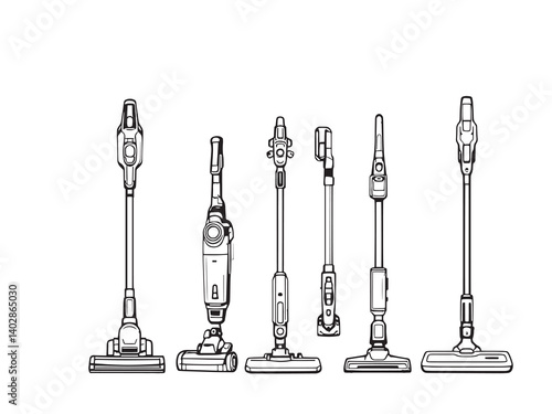 Minimalist Cordless Vacuum Drawings
