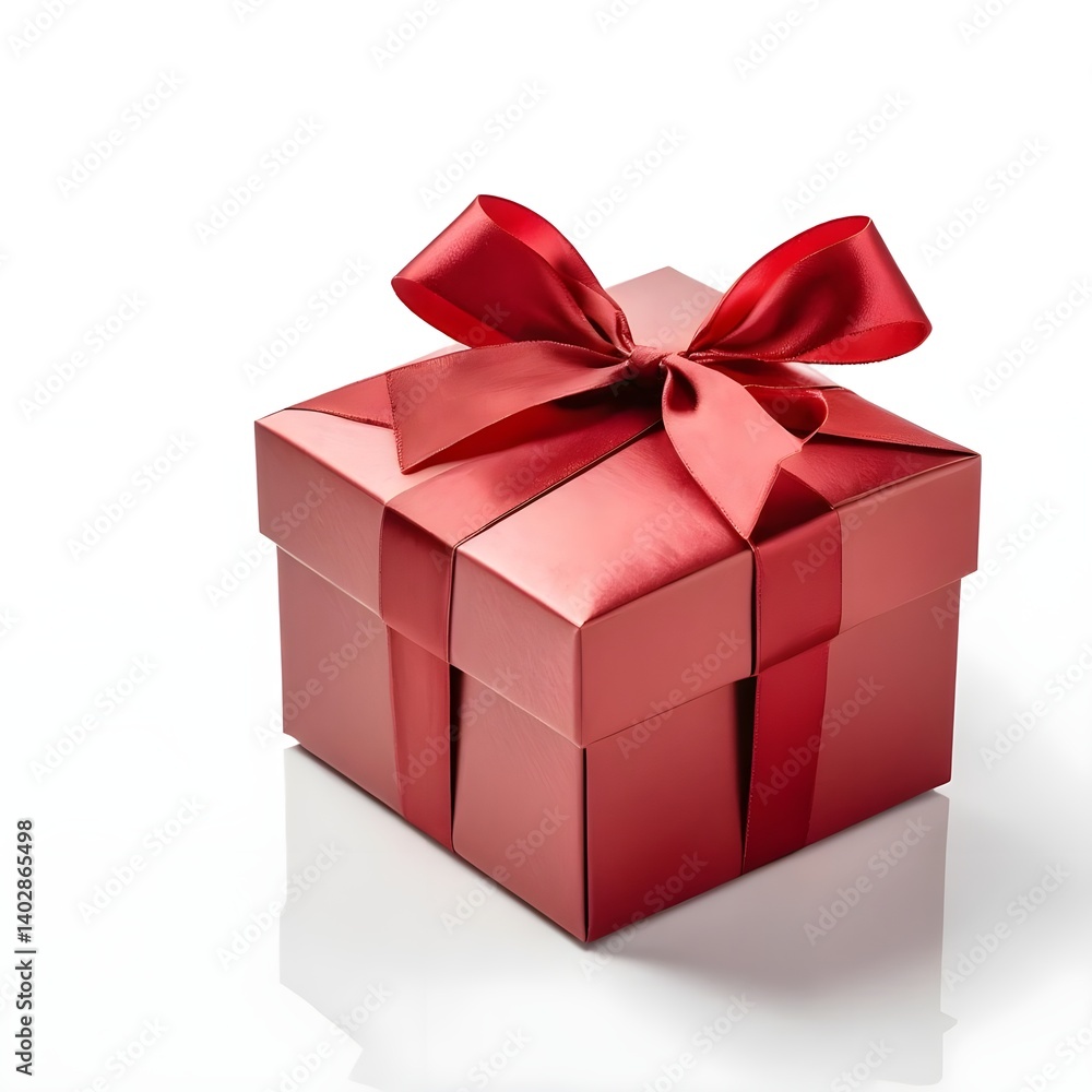 Red Gift Box with Ribbon Red Gift Box with Ribbon