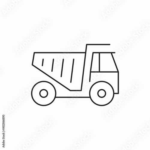 Mining dump truck icon vector sign