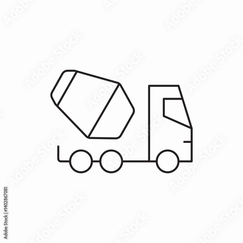 Concrete mixer truck icon vector sign
