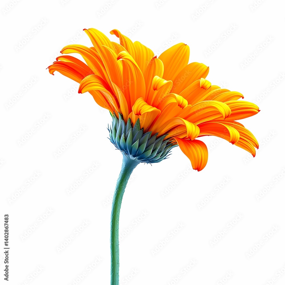 orange daisy isolated on a white background