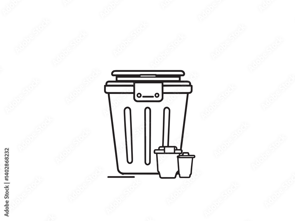 Diaper Pail Minimal Outline Design Diaper Pail Minimal Outline Design