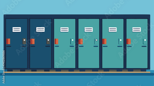 A row of lockers for commuters to store their belongings while waiting for their transportation.