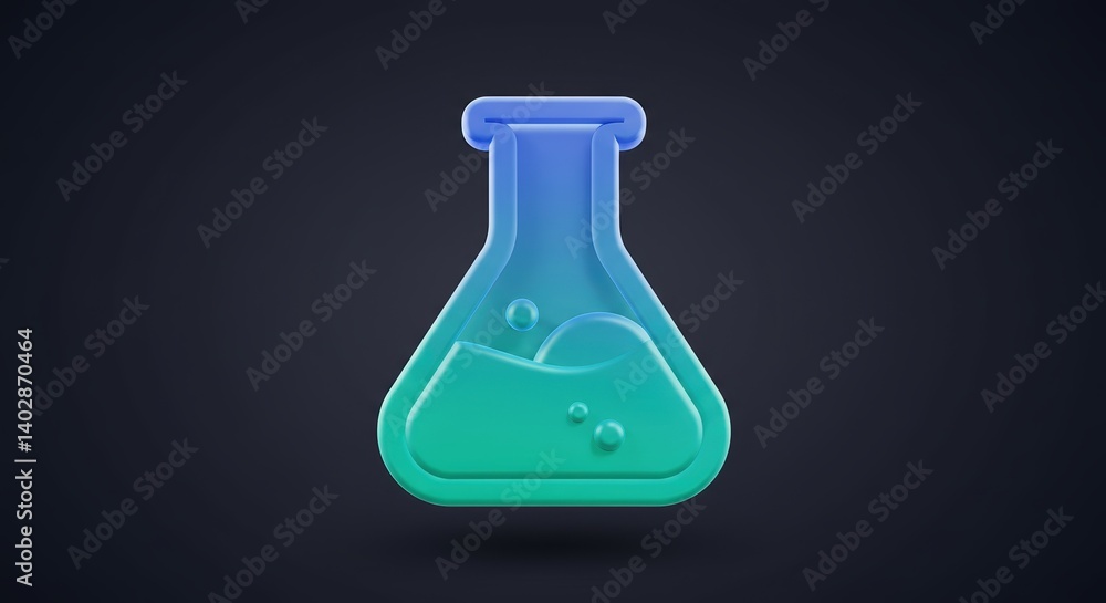 3d Rendered Beaker with Gradient Liquid Inside Against Dark Background Laboratory Science 3d Rendered Beaker with Gradient Liquid Inside Against Dark Background Laboratory Science