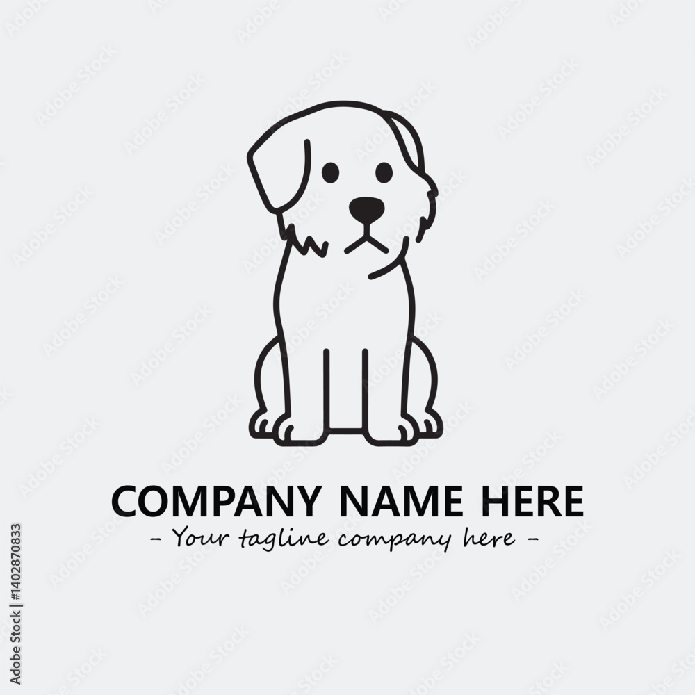 Obraz premium Dog illustration black and white for logo company vector image